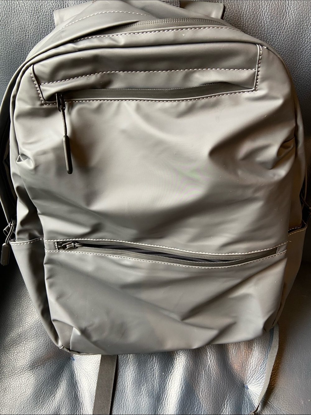 Water-Resistant Grey Everyday Backpack - Unbranded